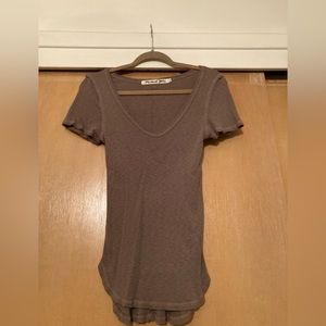 Michael Stars Low V Necked Short Sleeved Top